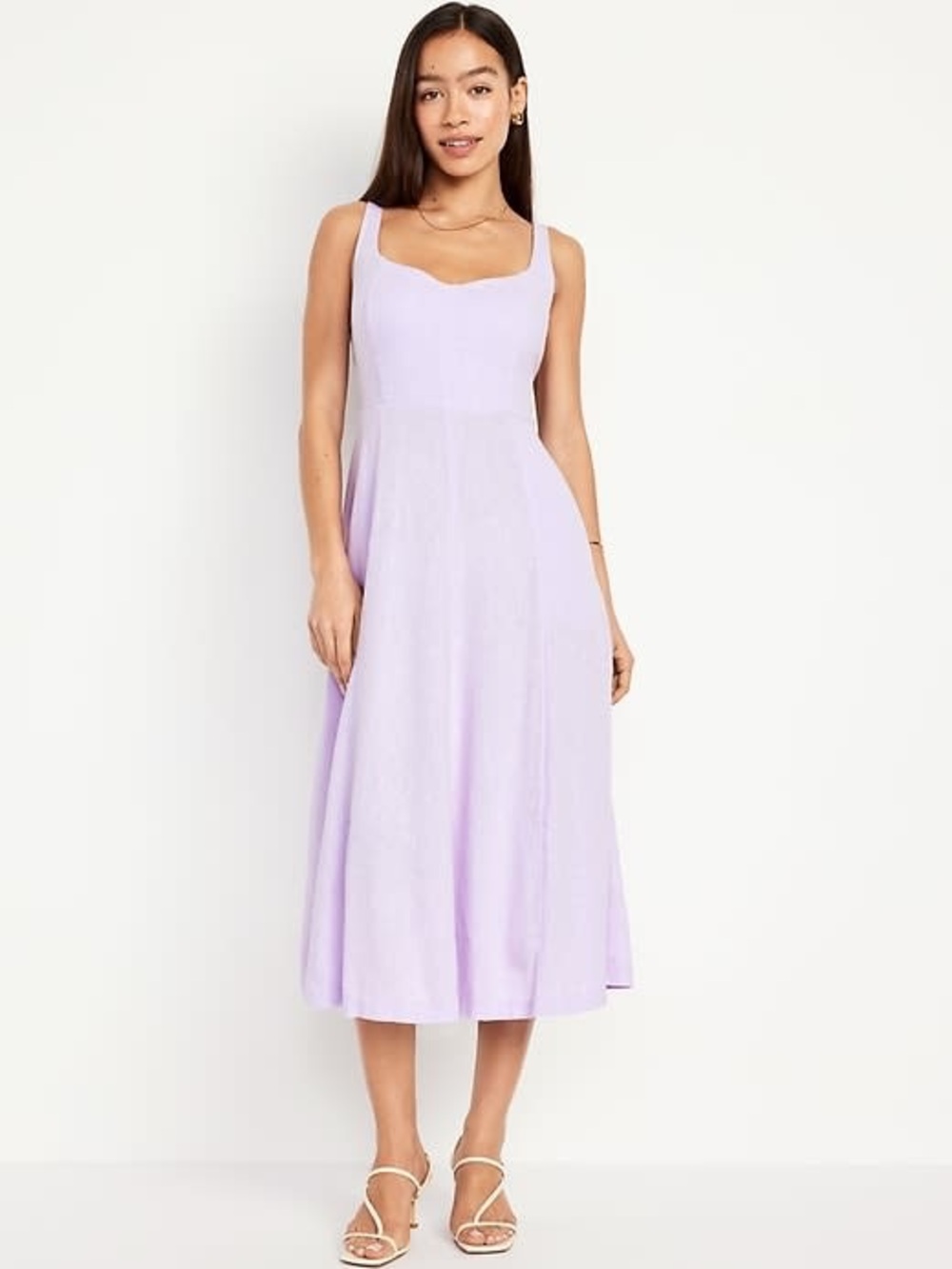Old Navy Lavender Square-Neck Midi Dress